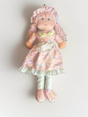 Vintage Happiness Aid Is A Toy By Well-Made Doll Pink Yarn Hair 1988 28” Girl